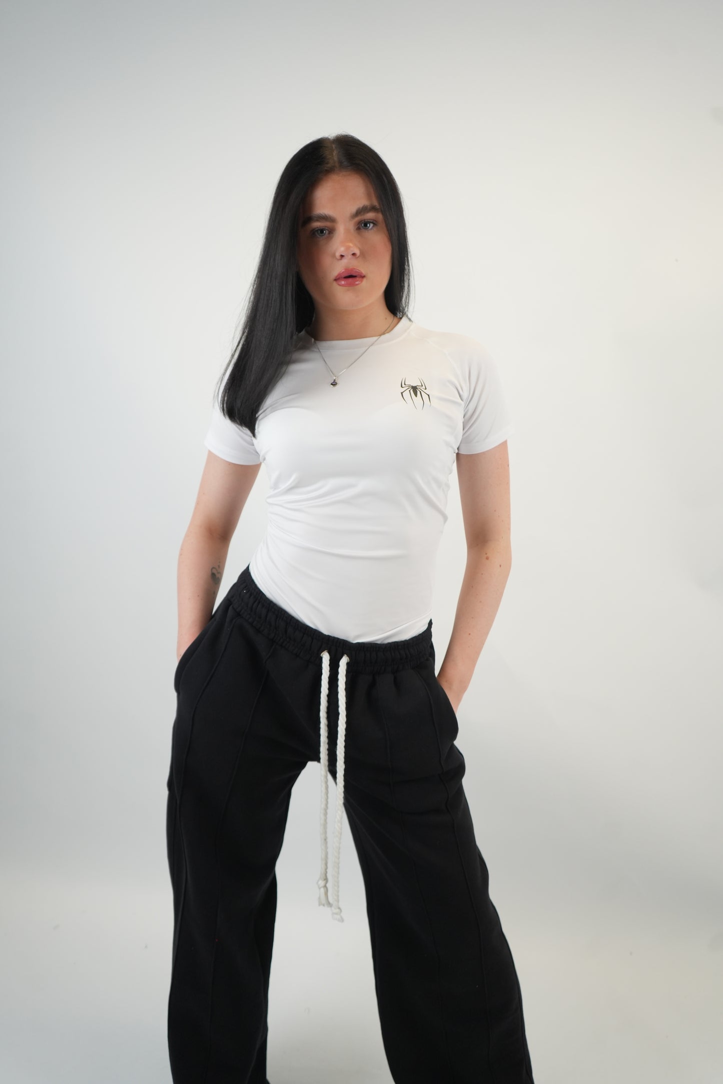 LADIES' BLACK -ON-WHITE TEE
