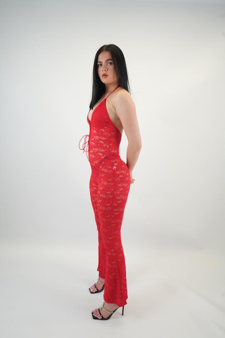EMPRESS RUBY-RED JUMPSUIT