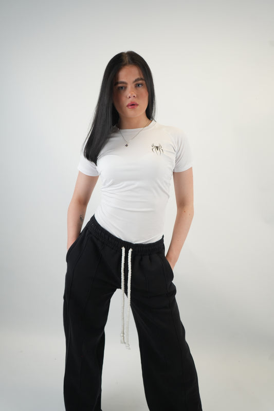 LADIES' BLACK -ON-WHITE TEE