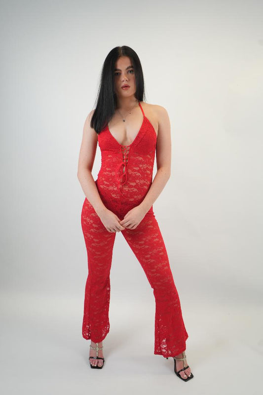 EMPRESS RUBY-RED JUMPSUIT